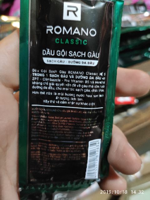 Dây 14 gói dầu gội Romano hương nước hoa