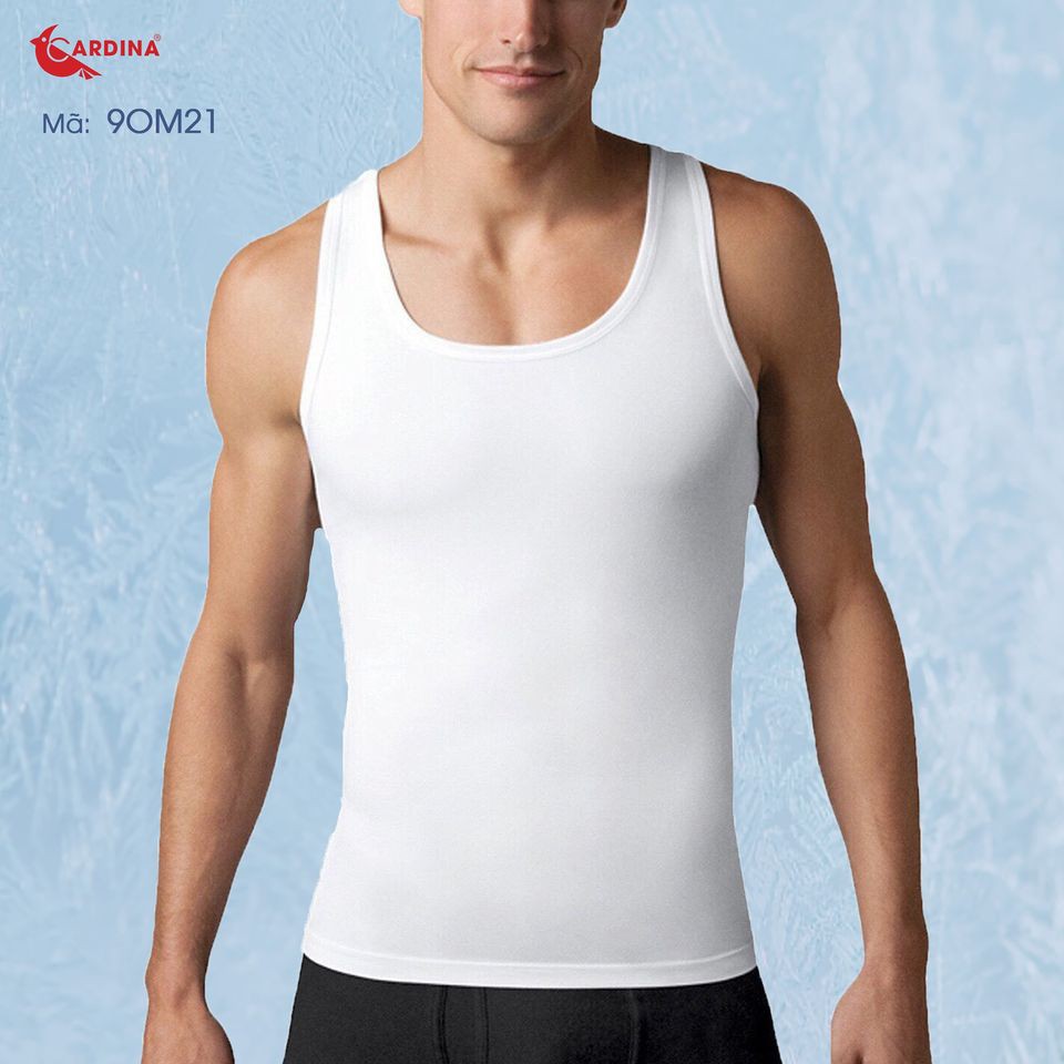 Áo May Ô Ba Lỗ Nam CARDINA 100% Cotton Co Giãn 4 Chiều