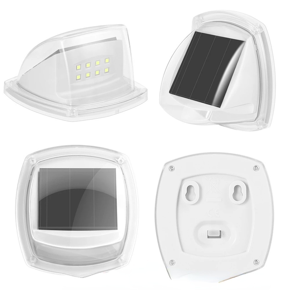 Đèn LED 8 bóng gắn tường năng lượng mặt trời không dây cảm biến tự động chống nước IP65 dùng trang trí/an ninh hiệu quả