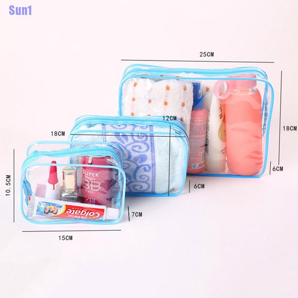 Túi đựng mỹ phẩm bằng nhựa PVC trong suốt có khoá kéo tiện dụng mang theo đi du lịch