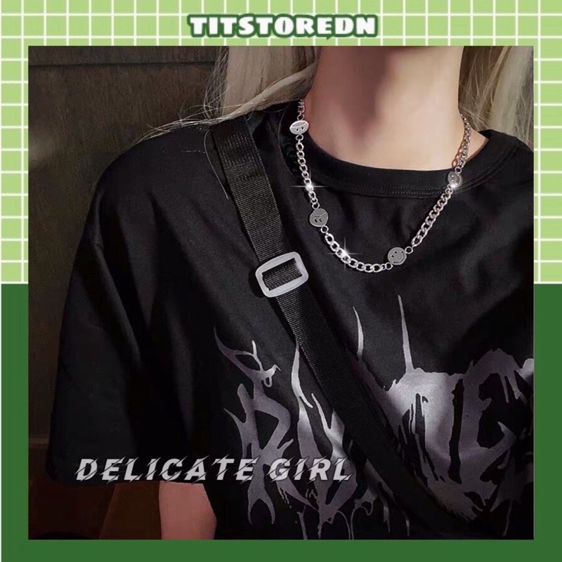 Dây chuyền mặc cười unisex thép không rỉ (có sẵn)