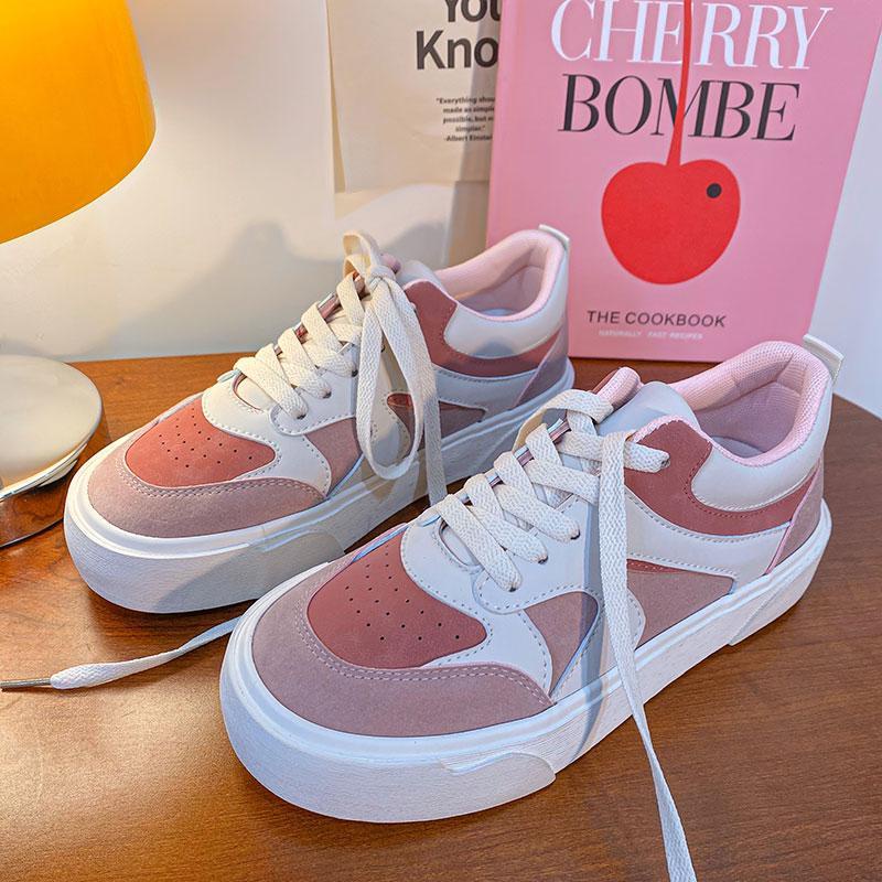 Giày Thể Thao Vải Canvas Mũi Tròn Màu Sắc Retro Dành Cho Nữ