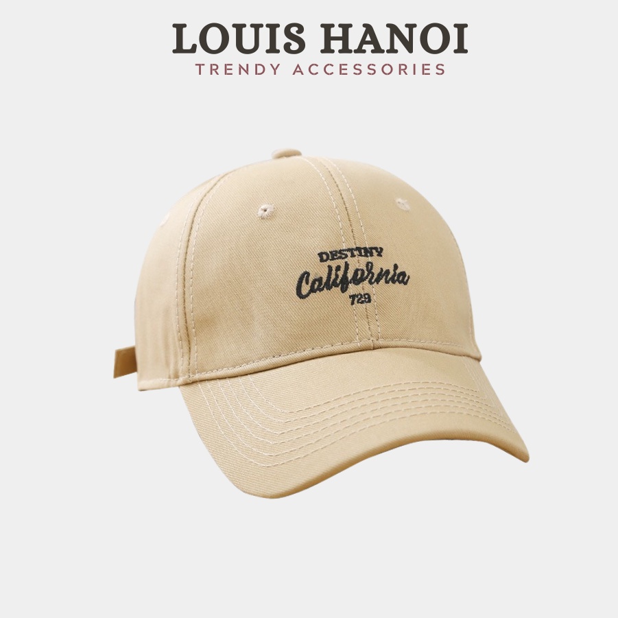 Mũ lưỡi trai nam nữ Louis Hanoi thêu chữ california, form mềm - Nón kết chất liệu vải Kaki Hàn Quốc cao cấp
