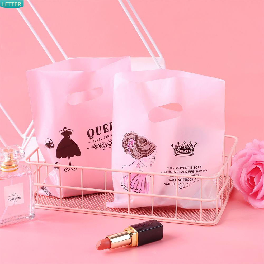 Bộ 50 Túi Nhựa Đựng Bánh Kẹo Cỡ Nhỏ Có Tay Cầm Kích Thước 15cmx20cm In Nhiều Họa Tiết Đa Dạng Cho Dịp Mua Sắm