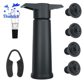 Wine Stoppers Saver Kit with Vacuum Pump Preserver 4 Wine Bottle Stoppers Foil Cutter and Wine Pourer to Keep Wine Fresh