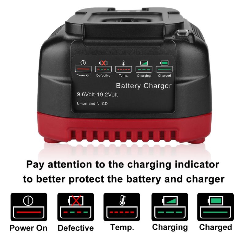 ROX 9.6V-19.2V 2A Smart Battery Charger Adapter for Craftsman Ni-CD/Li-ion Batteries