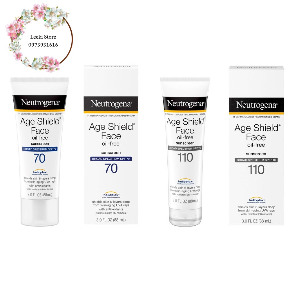 Kem Chống Nắng Neutrogena Age Shield Face Oil-Free Lotion Sunscreen Broad Spectrum SPF 110 (88ml)