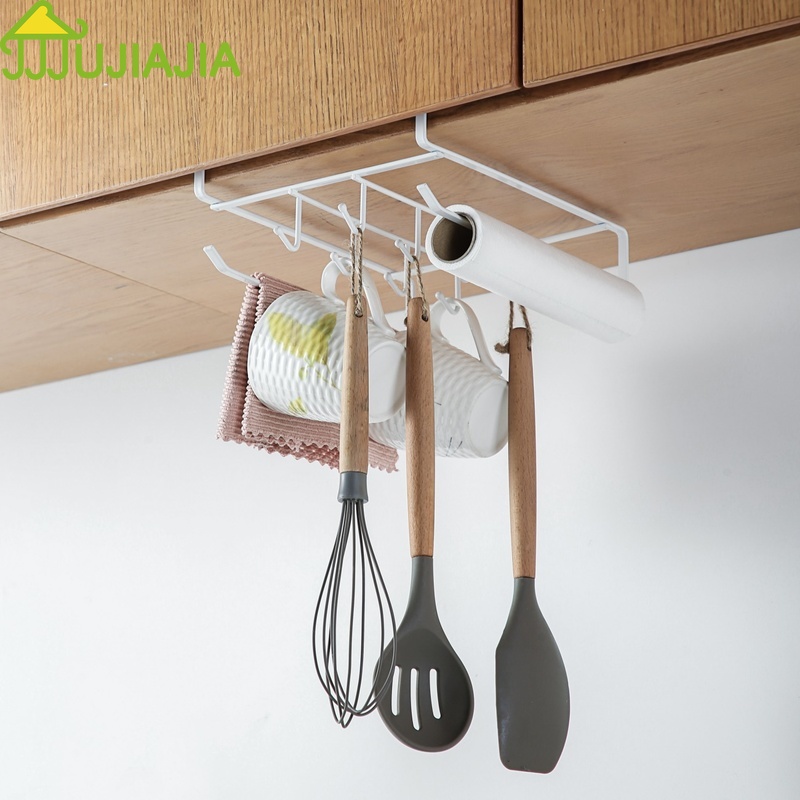 Giá Treo Đồ Gắn Tủ JUJIAJIA Bằng Sắt Đa Năng Cho Nhà Bếp