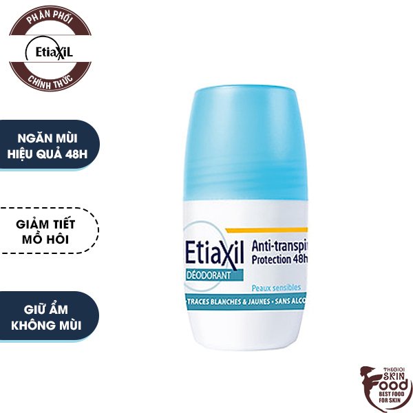 Lăn Khử Mùi Hằng Ngày Dạng Lăn Etiaxil Deodorant Anti-transpirant 48h 50ml [che tên sp khi giao hàng]