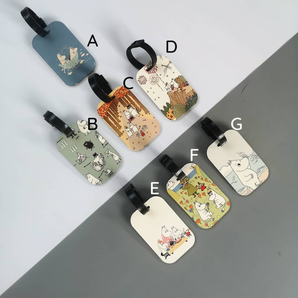 Thẻ hành lý chodole loại tag hành lý làm bằng gỗ ép cán nhựa cao cấp cho túi xách balo du lịch in hình in hình Moomin.