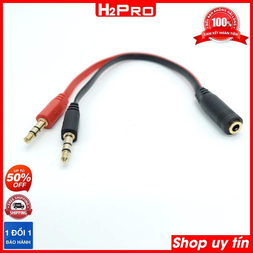 Jack gộp audio và mic 3.5mm sang 1 jack cái 3.5mm Jack gộp tai nghe 3.5 thường dùng cho PC, laptop