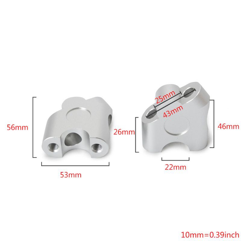 Set 2 kẹp tay lái xe máy 22mm 7 / 8 thiết kế lắp đặt chuyên dụng