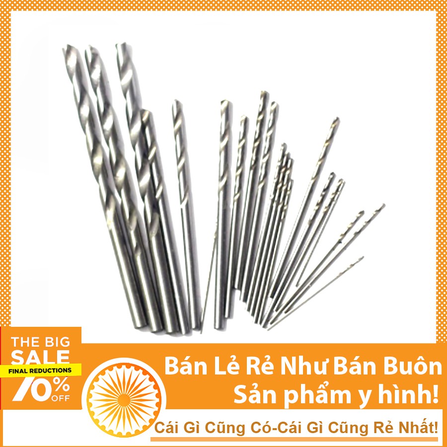 Combo 22 Loại Mũi Khoan (0.5-0.6-0.7-0.8-0.9-1.0-1.2-1.5-2.0-3.0-5.0 Mỗi Loại 2 Chiếc)