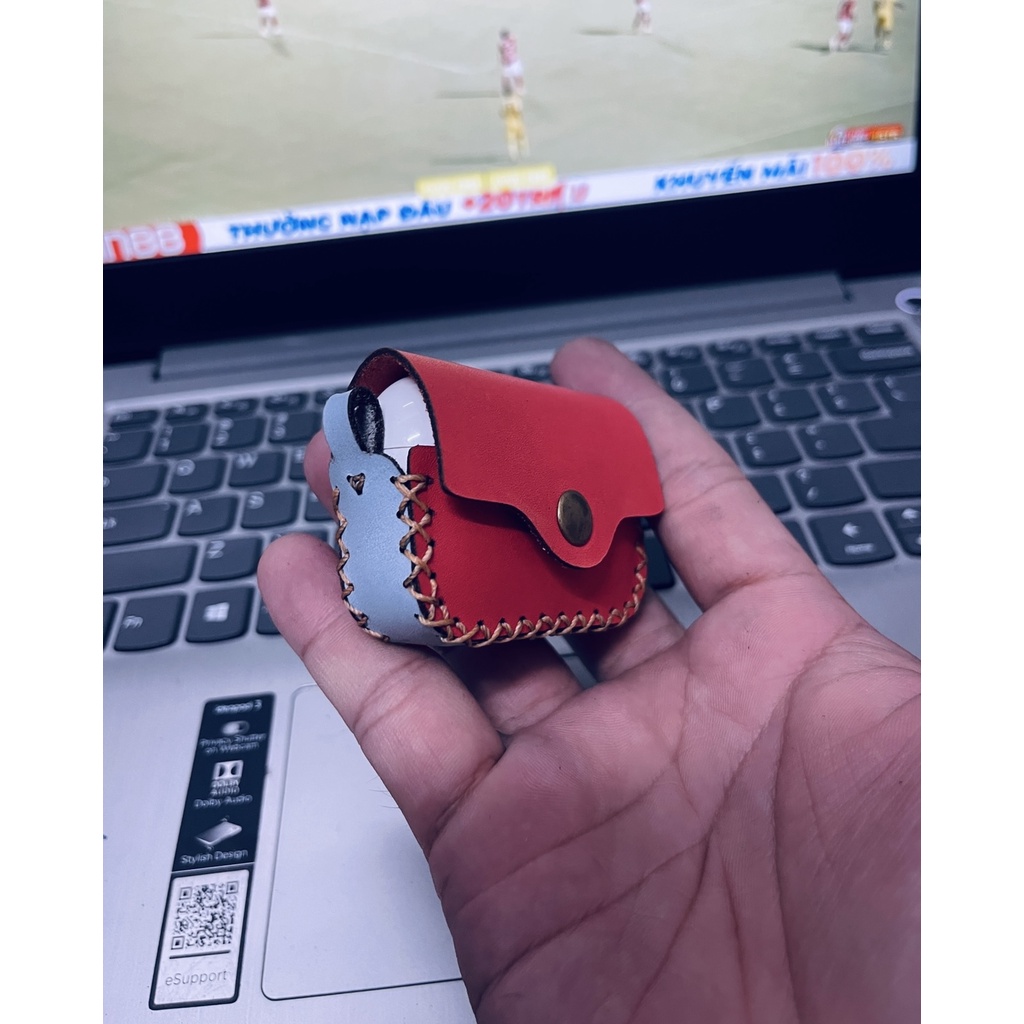 Bao da case tai nghe Airpod 1, 2, i11, i12, 3, Pro ,CASE AIRPOD DA BÒ THẬT MAY THỦ CÔNG, CASE AIRPOD, TẶNG MÓC KHOÁ