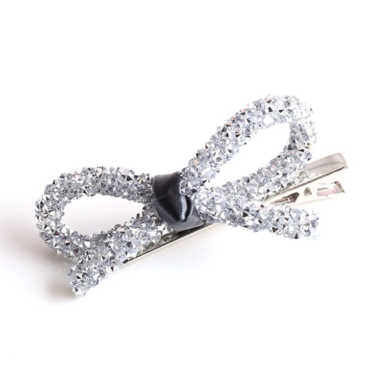 Kẹp Tóc Hình Nơ Rỗng Đính Đá Lấp Lánh Phong Cách Vintage