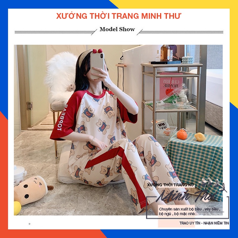 Đồ bộ nữ mặc nhà . thời trang mới nhất - Chất liệu thun sữa cao cấp - ( Tay Ngắn Quần Dài - TNQD - 02 )