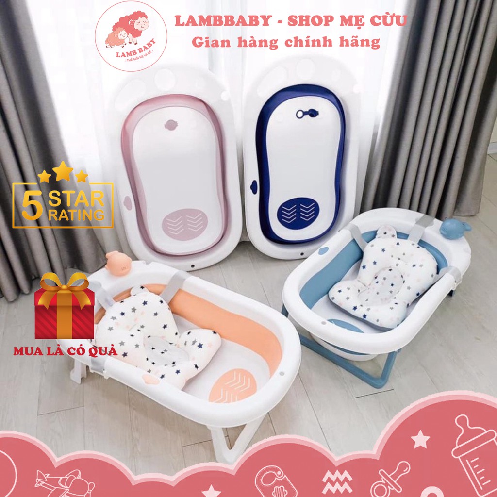 CHẬU TẮM GẬP GỌN KÈM PHAO HOLLA CAO CẤP CHO BÉ