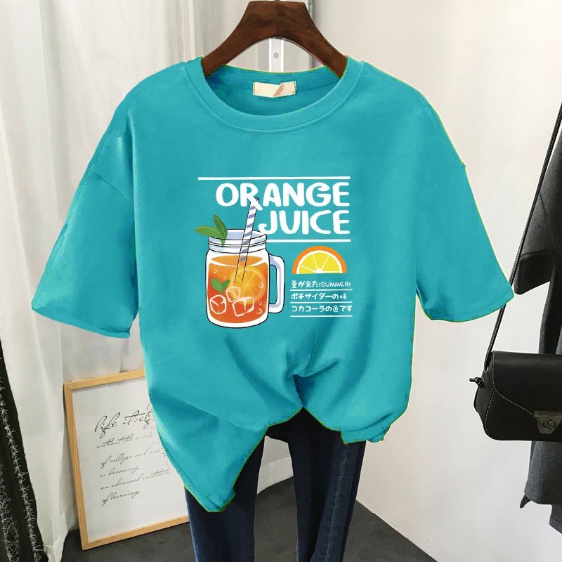 (CÓ SẴN) Áo thun nữ in ngắn tay dáng rộng trẻ trung hè 2021