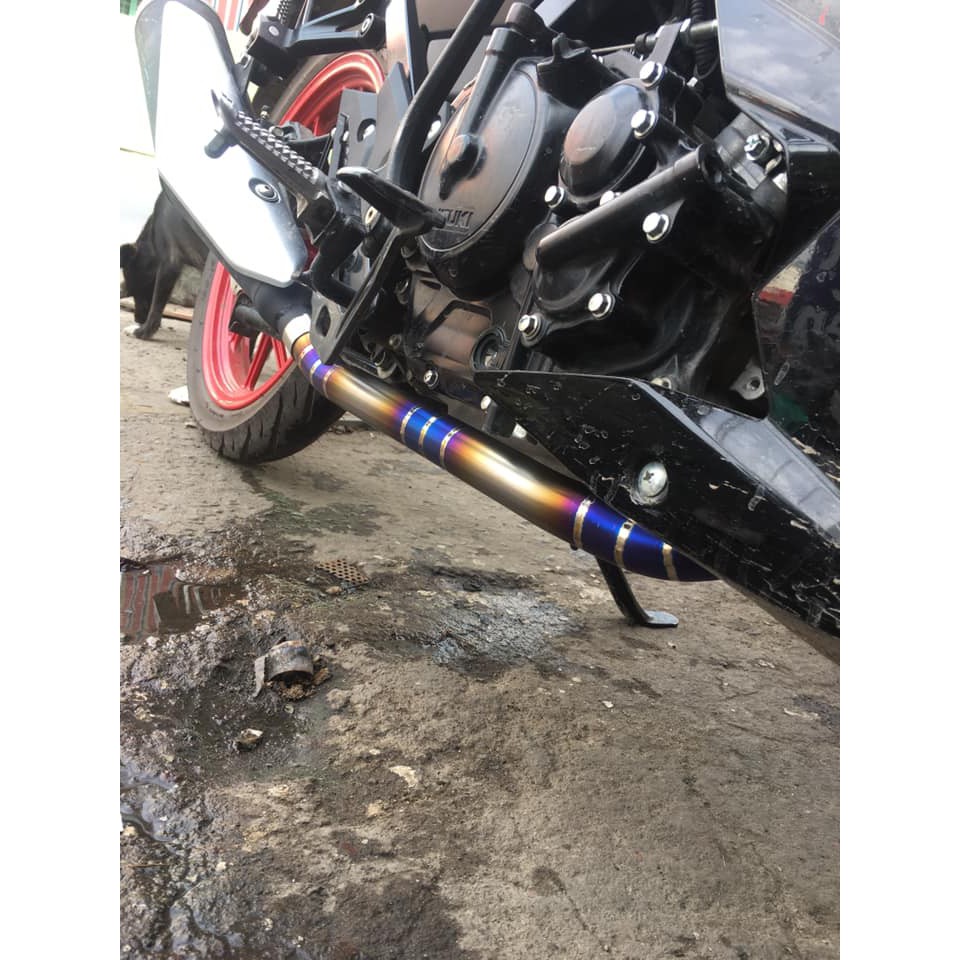 Cổ titan real gắn pô zin Rai Fi + Satria 32 ful