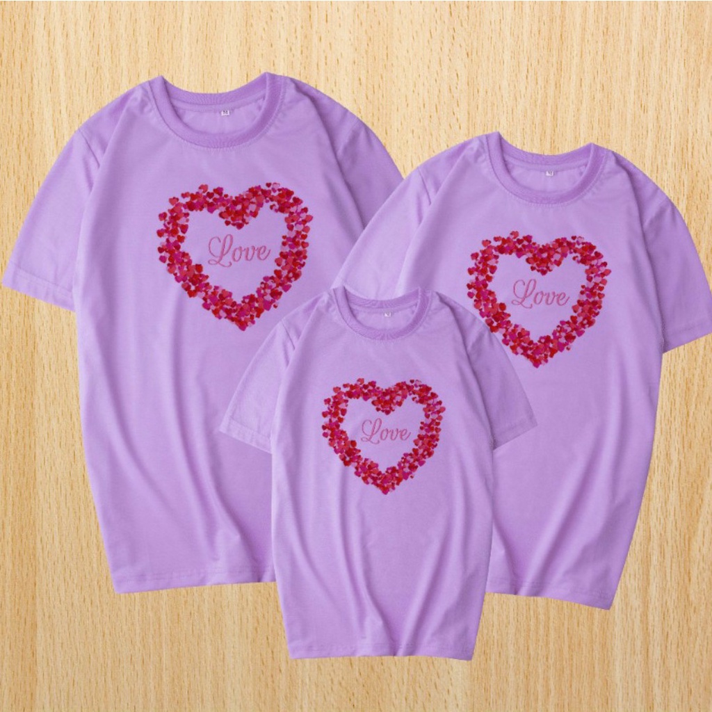 Áo Gia Đình In Hình Chữ Love Sắc Nét Dễ Thương .Chất Liệu Thun Cotton Loại 1 Đủ Size Cho Các Thành Viên Từ 8 Đến 100kg .