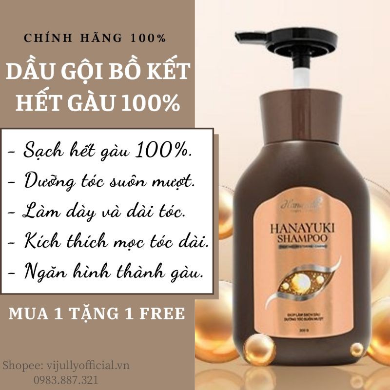 [HẾT GÀU 100%] DẦU GỘI BỒ KẾT THẢO DƯỢC HANAYUKI SHAMPOO DƯỠNG TÓC SẠCH GÀU - SUÔN MƯỢT - CHẮC KHOẺ TÓC, CHÍNH HÃNG 100%