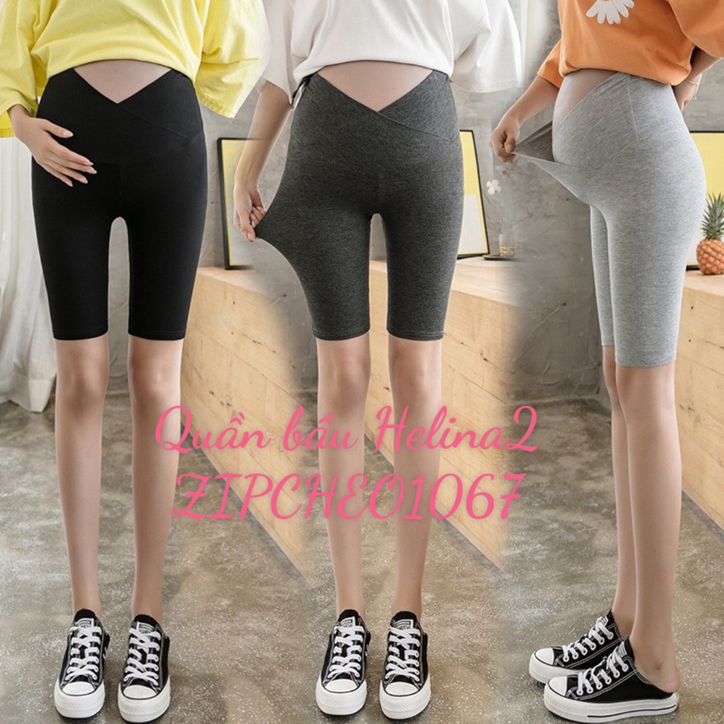 Quần bầu LỬNG ZIP CẠP CHÉO co giãn thoải mái có chun và cúc điều chỉnh  ZIPCHEO1067