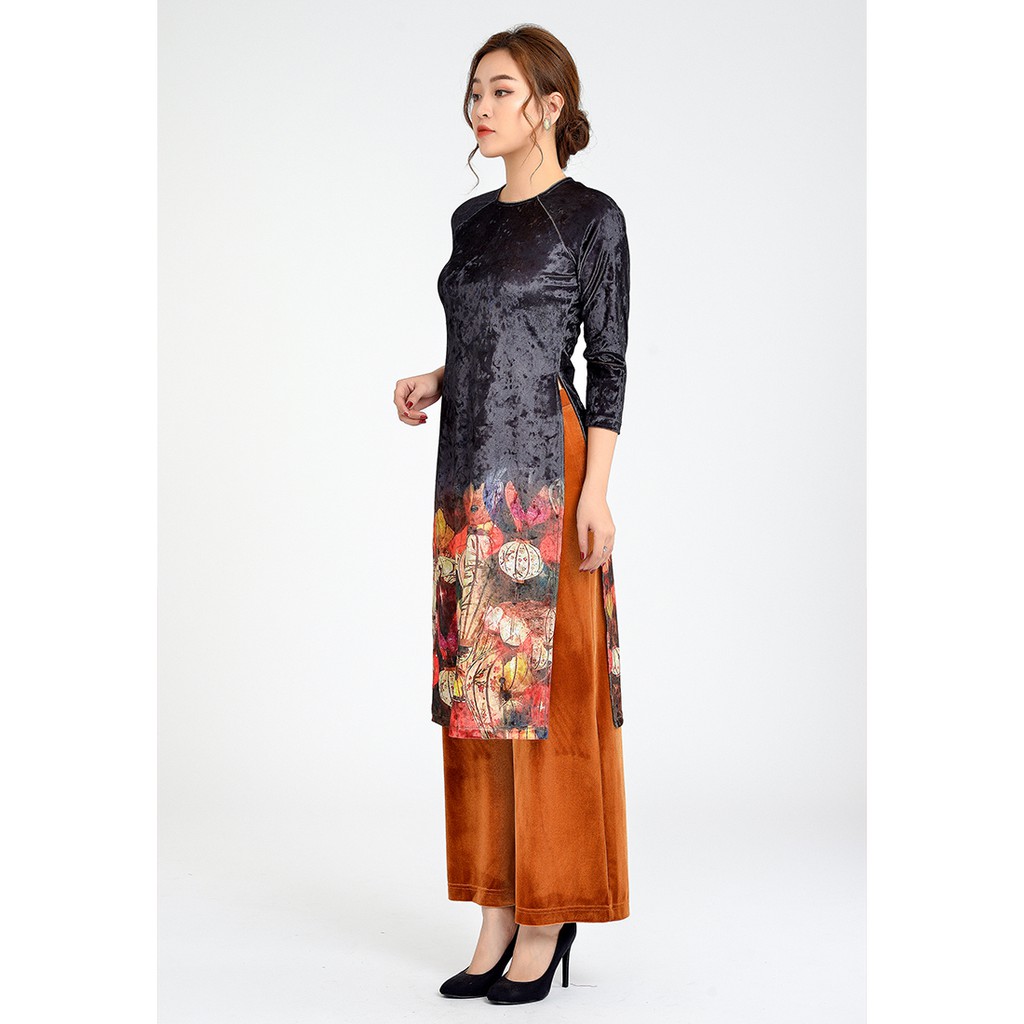 Áo dài cách tân nữ nhung LAMER L61A18Q043 (Áo không kèm quần)