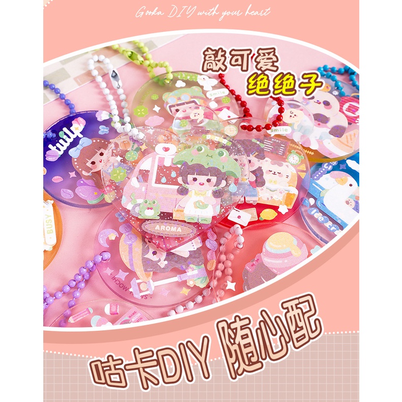 Peach 2Pcs Cute soft cute cartoon character stickers Journal Scrapbook Decor Sticker