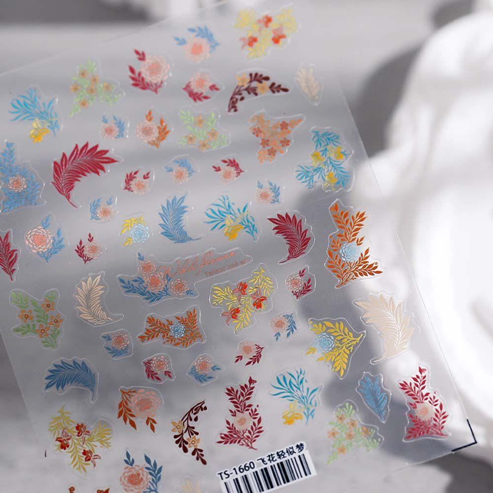 Hình Dán Móng Tay Họa Tiết Hoa Sen / Mặt Trăng / Chữ Trung Quốc Thời Trang