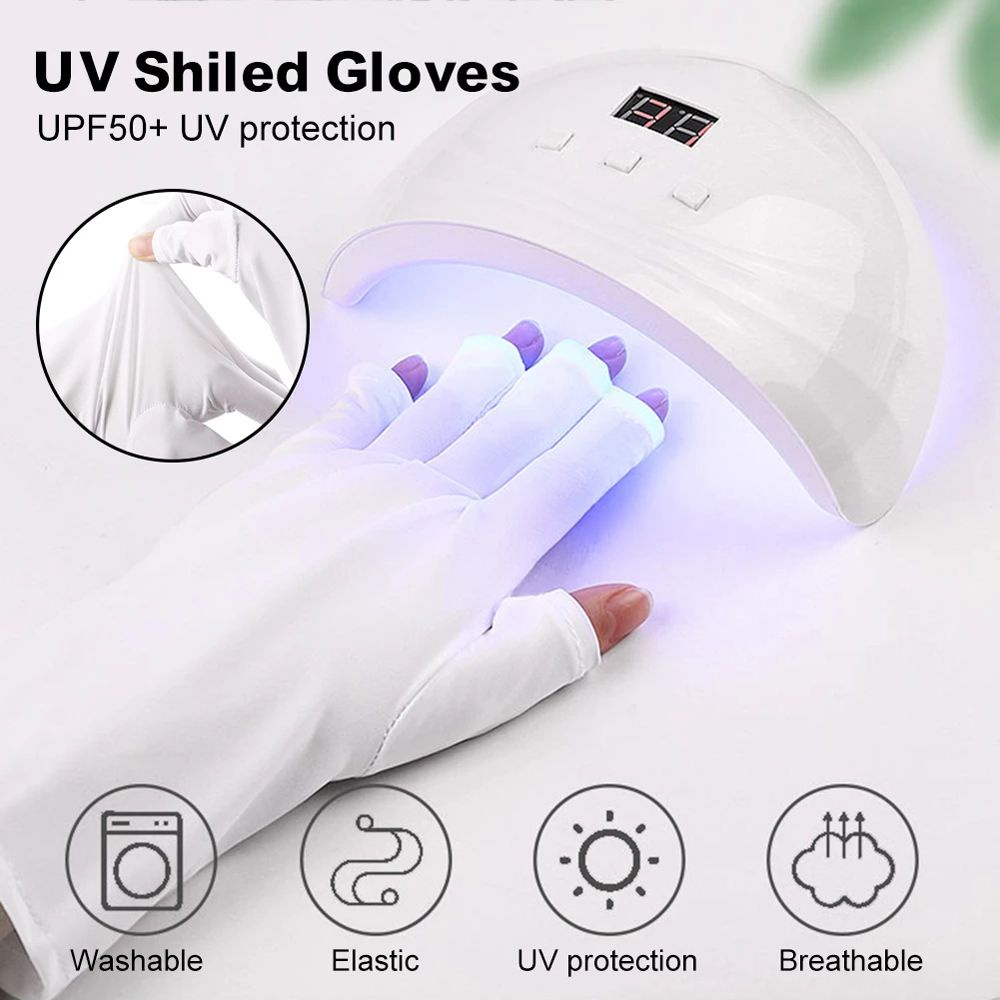 1 Cặp Găng Tay Gel UV Mềm Mại Chống Bức Xạ Dùng Để Hong Khô Móng Nghệ Thuật