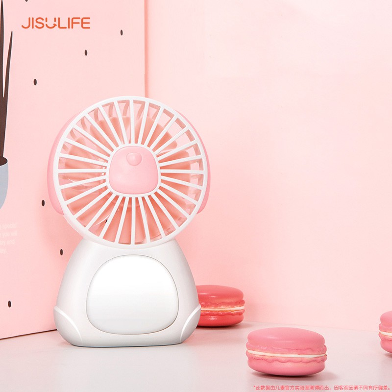 Quạt mini tích điện đáng yêu sạc điện nhanh kiêm đèn ngủ thông minh Jisulife F3 – Quạt điện để bàn hoạt động yên tĩnh