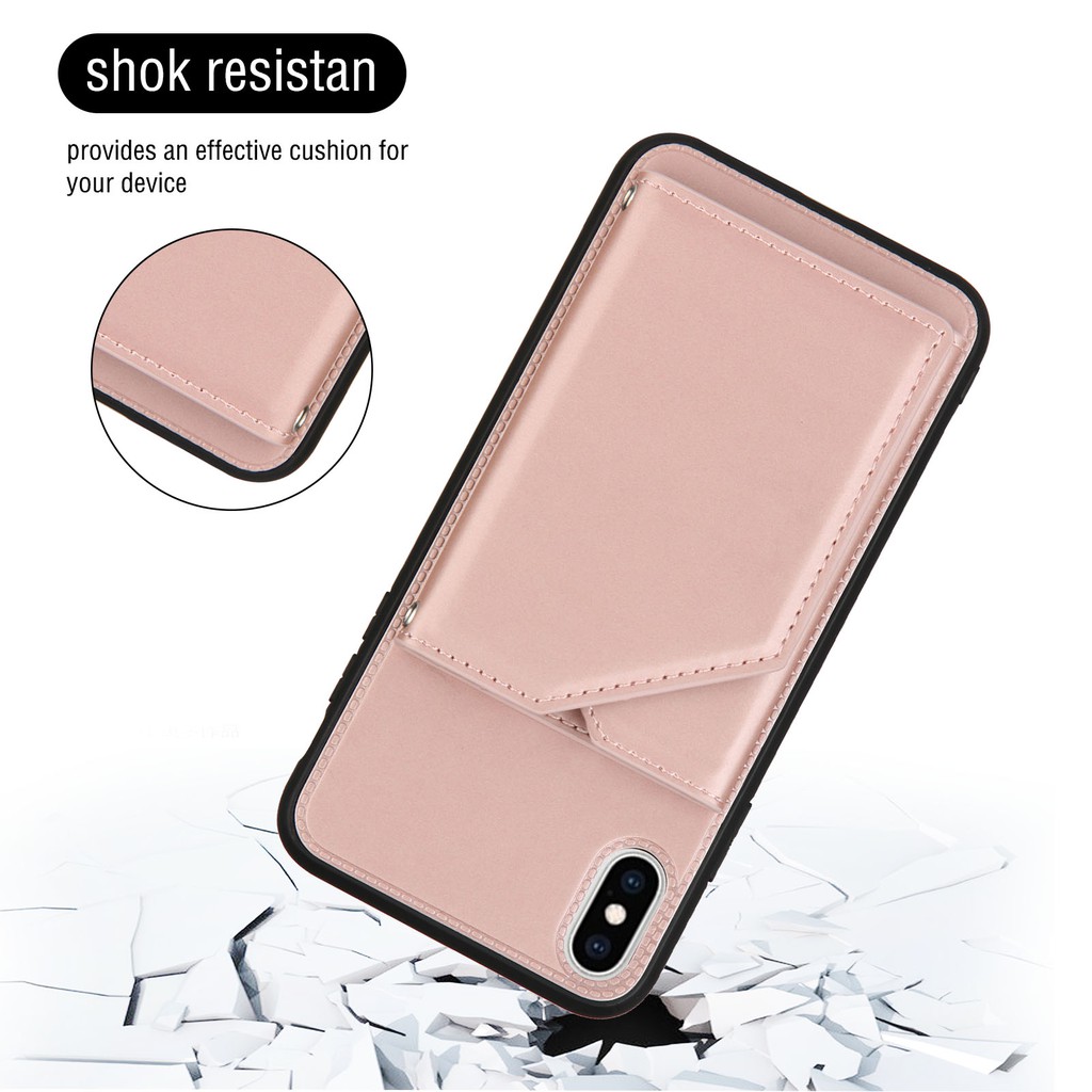 Ốp điện thoại dạng ví da có ngăn đựng thẻ cho iPhone X XS Max XR SE 2020 iPhone 8 iPh