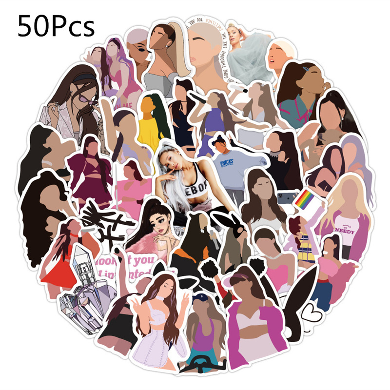 Z&M❀Ariana Grande-Bộ Nhãn Dán Hàng Loạt❀50 Cái / Bộ Diễn Viên Ca Sĩ Mỹ Dán Chống Thấm Nước Decal Cho đồ Chơi