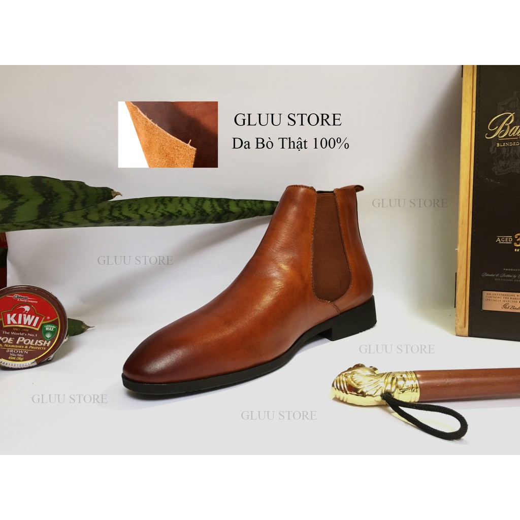 [TẶNG LÓT TĂNG CHIỀU CAO] Giày Nam Chelsea Boot Da Bò Thật Phom Tây Tăng Chiều Cao | BigBuy360 - bigbuy360.vn