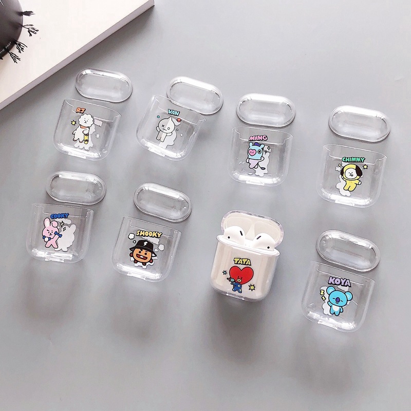 Vỏ đựng bảo vệ hộp sạc tai nghe Apple airpods in hình nhân vật BT21