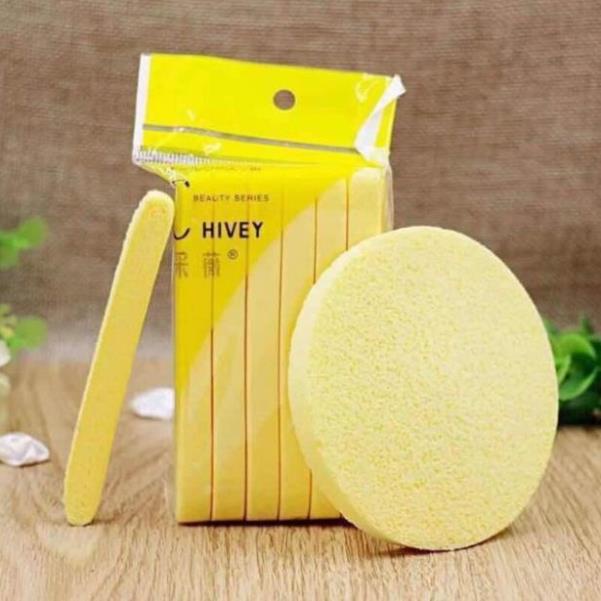 Bọt biển - Bông nở rửa mặt Chivey 12 miếng / Miếng mút rửa mặt bọt biển dạng nén ( Gói 12 thanh) - Ads.cosmetics