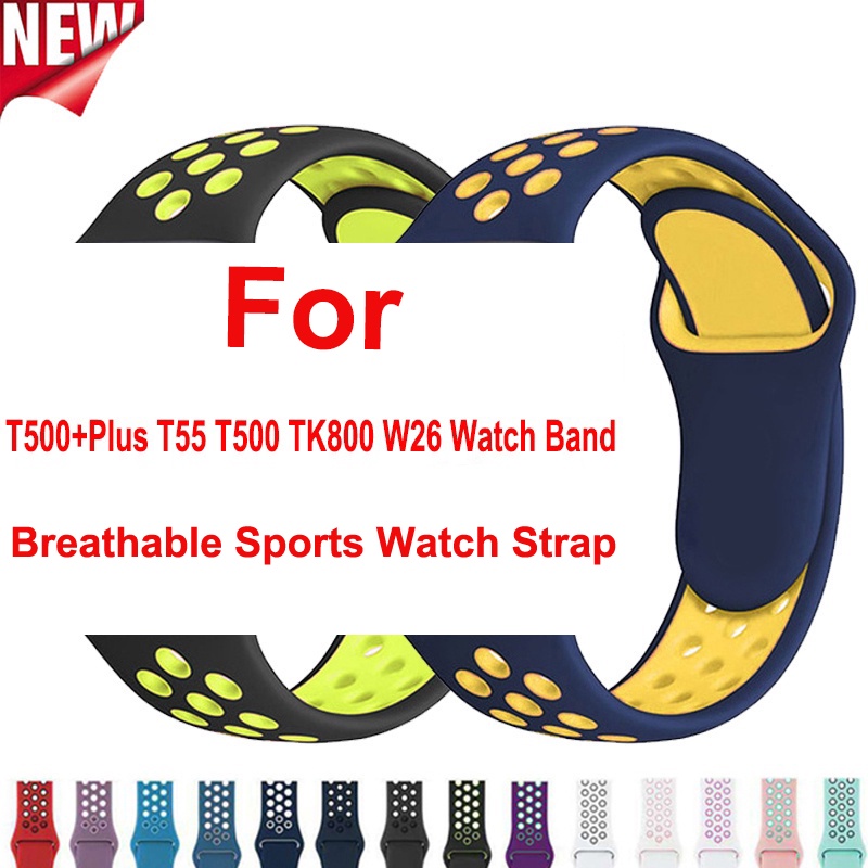 Dây Đeo Silicone Thoáng Khí Cho Đồng Hồ Thông Minh T500 + Plus T500 W26 TK800 X7 X8 I7 44mm