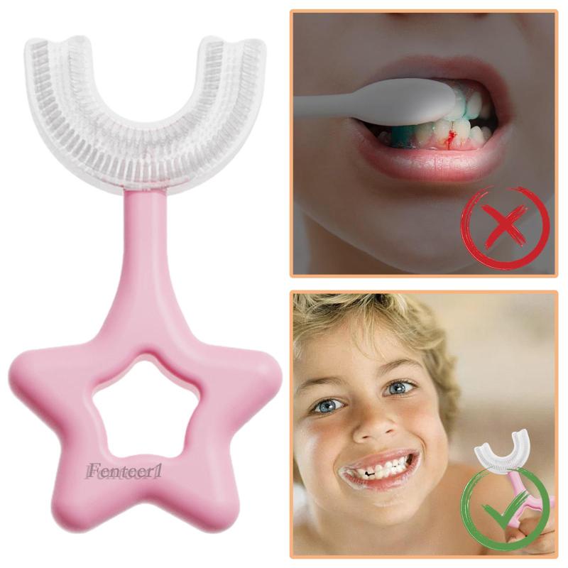 Bàn Chải Đánh Răng Silicon Mềm Mại Hình Chữ U Fenteer1 Cho Bé