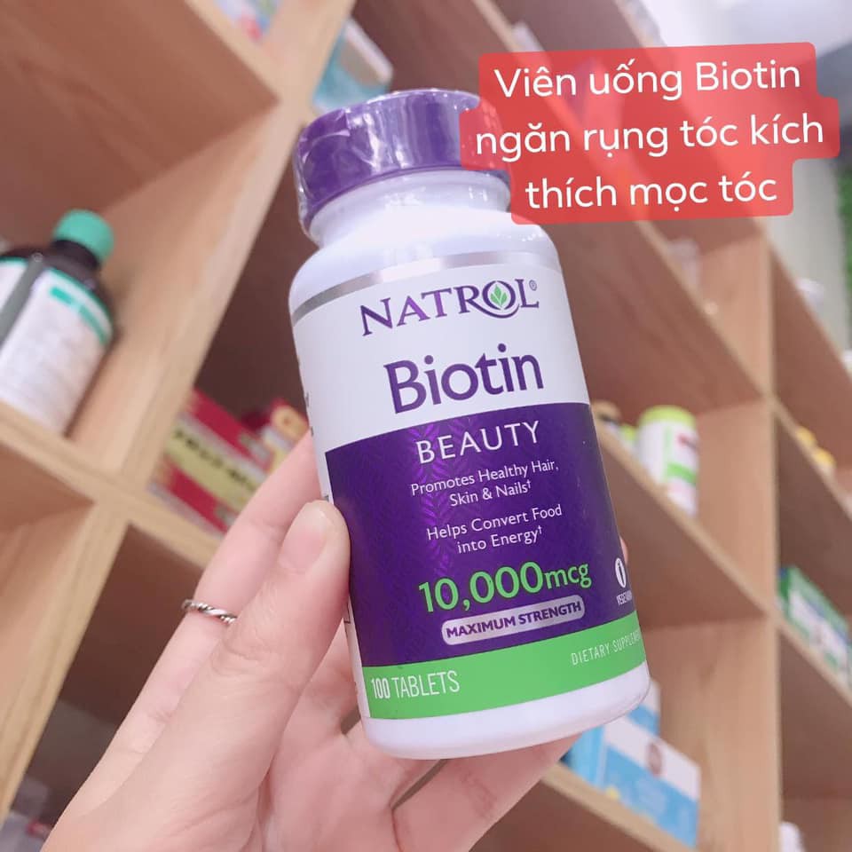 [Au-Sẵn] MẪU MỚI - Viên Uống Kích_Thích_Mọc_Tóc_Biotin_10000mcg Mỹ Hộp 100 Viên