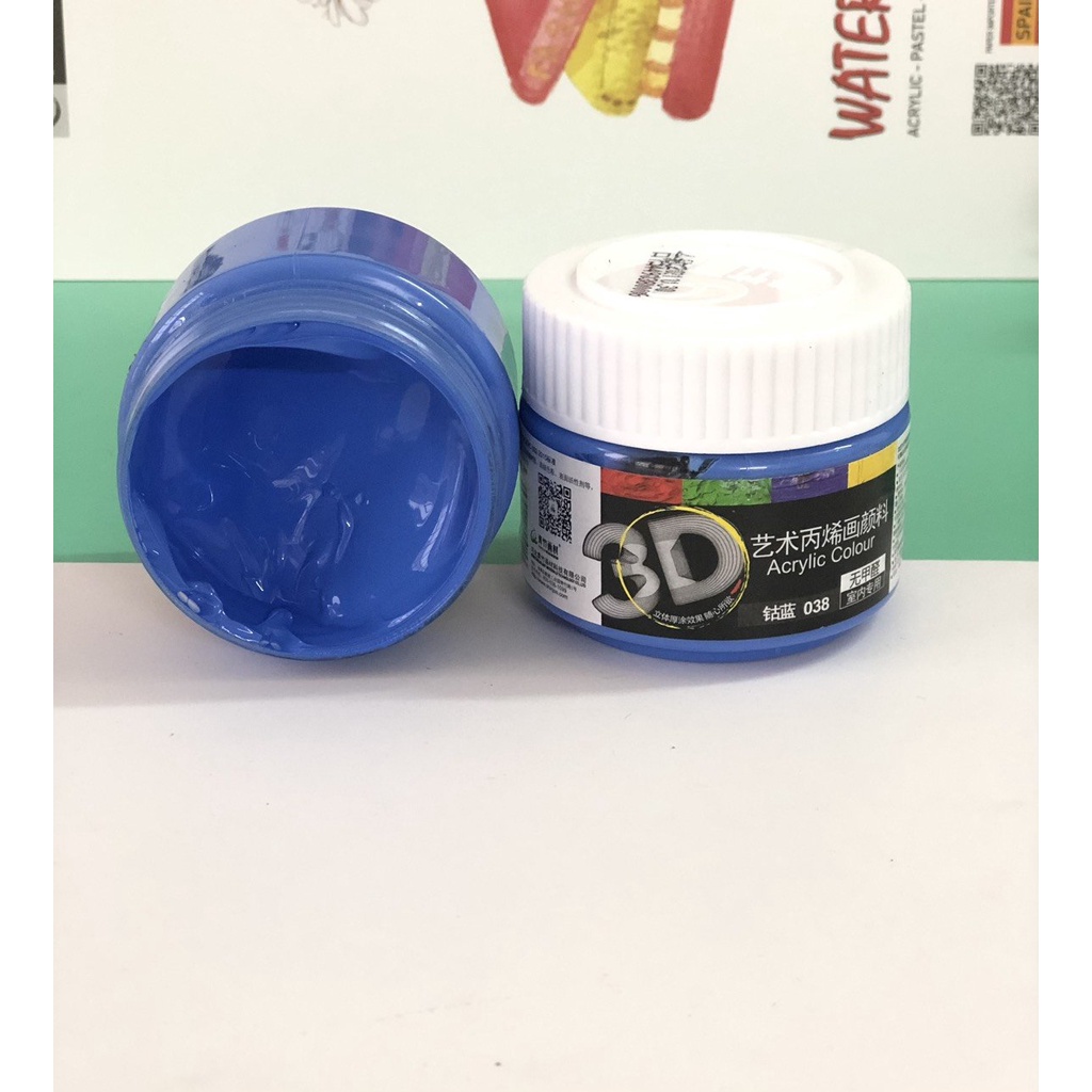 Màu Acrylic 3D 100ml cao cấp - chuyên dụng vẽ vải, giày, đa chất liệu không trôi - vpp Quế Anh