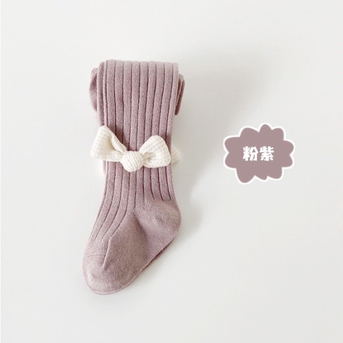Quần tất sọc gân đính nơ Chil Drens 5 màu