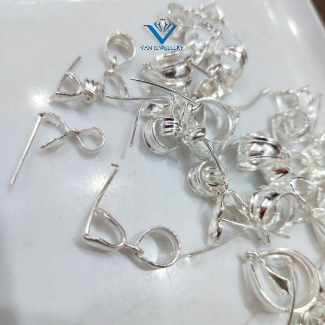 Đai kẹp xâu hạt đá làm mặt dây chuyền bạc ta_Van jw