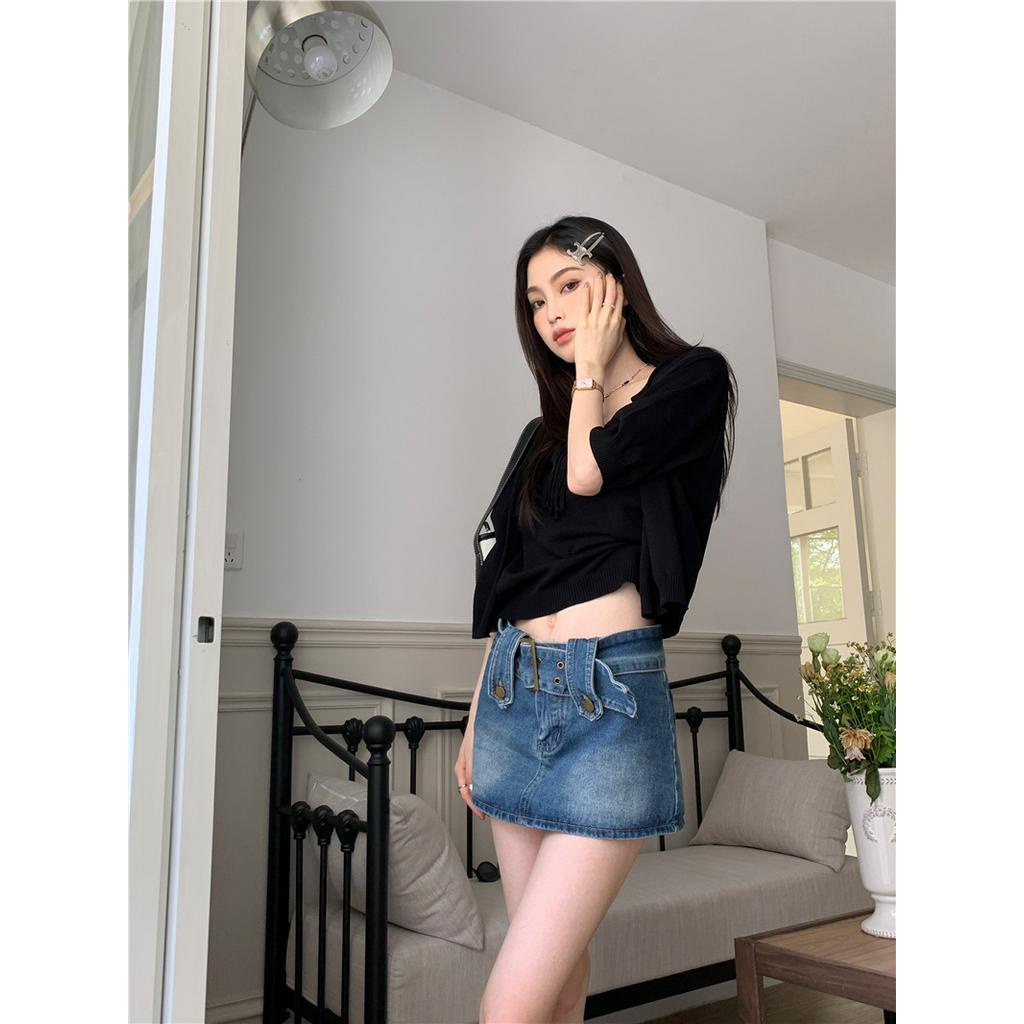 Bộ Áo Khoác Cardigan Dệt Kim Mỏng + Áo Sát Nách Thời Trang Mùa Hè 6375