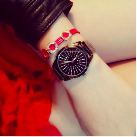 Đồng Hồ Nữ BEE SISTER 1457 Chính Hãng Mặt Đen [ Có Hình Thật Phía Cuối]