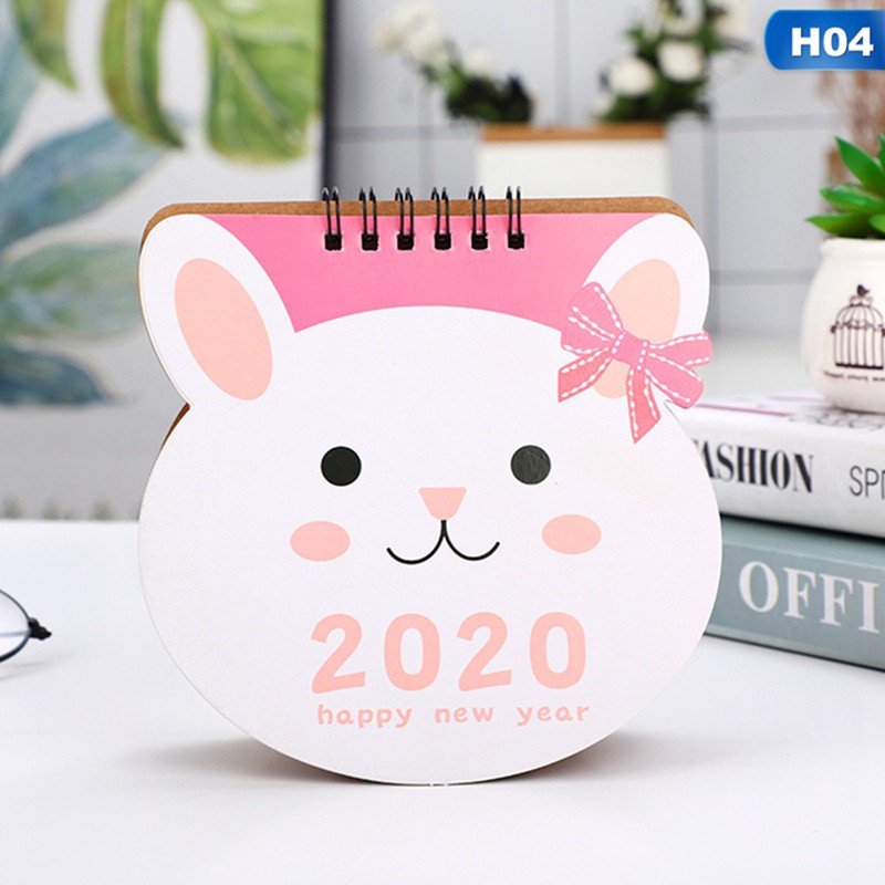 Lịch giấy 2021 để bàn hình động vật hoạt hình chuột mèo gấu thỏ dễ thương