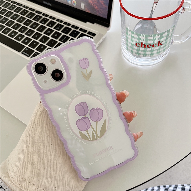 Ốp lưng IPhone  trong lượn sóng hoa la vie 6/6s/6plus/6splus/7/7plus/8/8plus/xs/11/12/13/14/pro/max/plus/promax TLS18