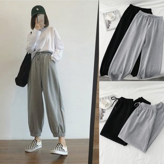 Quần Jogger Nữ - Quần Dài Ống Rộng Chất NỈ BÔNG Cao Cấp Có Bo SIMPLE Ulzzang Dáng Hot - FreeSize Dưới 60kg(Kèm Ảnh Thật)