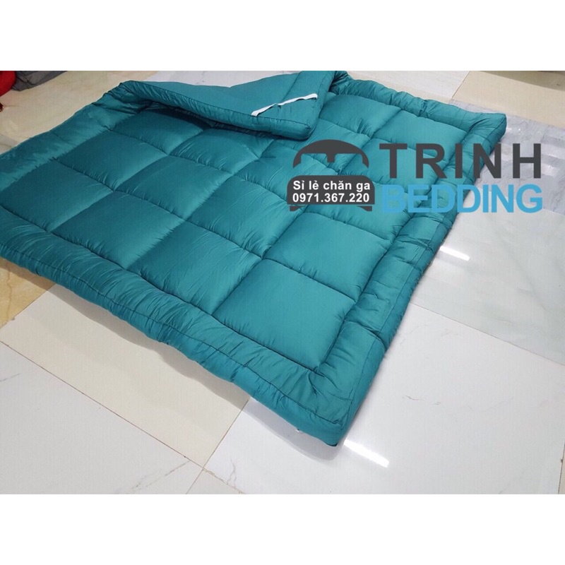 Topper Nệm Lông Vũ Màu Xám/ Xanh Lót Nệm Trải Sàn
