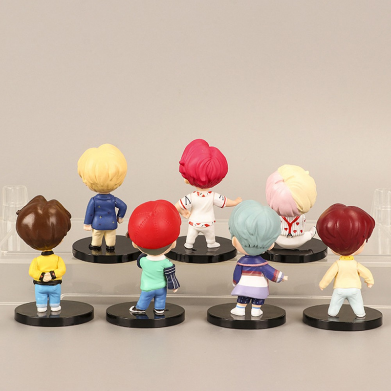 Set 7 Mô Hình Các Nhân Vật Trong Bts Trang Trí