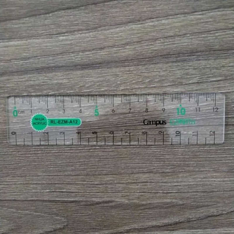 1 Cây Thước Kẻ 12 cm nhựa Acrylic CAMPUS EZMATH  ( RL-EZM-A12 )